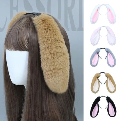 Kawaii Plush Bunny Ears Headband 🐰✨ | Cute Anime Hair Hoop for Cosplay & Daily Wear 🎉💖