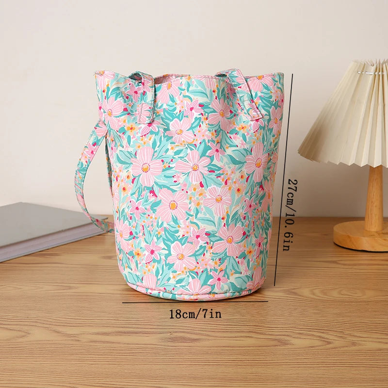 Kawaii Floral Bucket Bag 🌸✨ | Chic Round Handbag for Daily Adventures & Travel 🎒🌼
