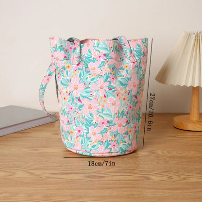 Kawaii Floral Bucket Bag 🌸✨ | Chic Round Handbag for Daily Adventures & Travel 🎒🌼