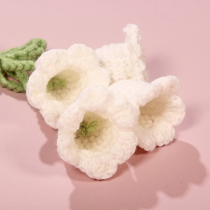 Fluffy Knitted Flower Keychain With Bell 🔔 Crocheted Wool Bag Charm For Women