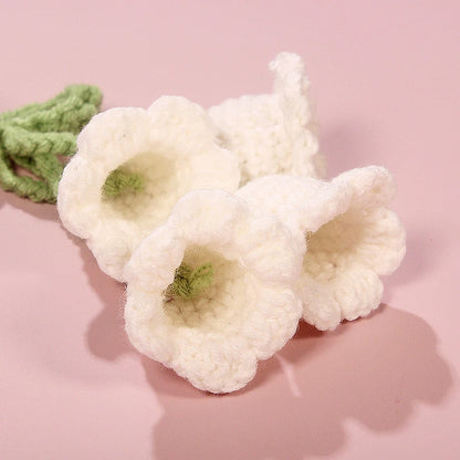 Fluffy Knitted Flower Keychain With Bell 🔔 Crocheted Wool Bag Charm For Women