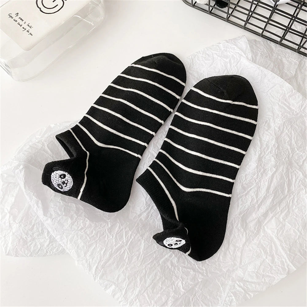 Panda Palooza 🐼✨ Adorable Embroidered Ankle Socks for Fun-Loving Feet!