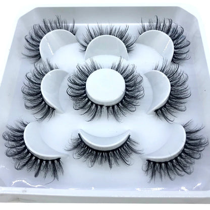 New 5 Pairs 8-25mm Natural 3D False Eyelashes Kit Mink Lashes Full Strip Look Whimsical Cute Glam 🌸✨