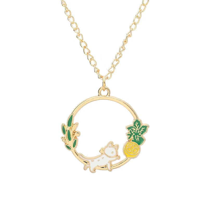 🐰✨ Adorable Sakura Bunny & Cat Pendant Necklace - Cute Charm for Trendy Ladies! 🌸💖 - Pixie Quill