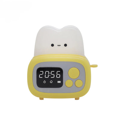 Kawaii Toaster Alarm Clock 🌟 Cute LED Night Light & Timer 🎉 USB Rechargeable Bedside Buddy 🎈 Perfect Gift for Kids & Adults! 🥰