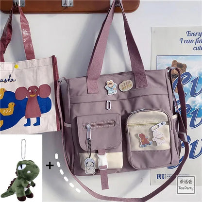 Kawaii Nylon Waterproof Satchel 👜✨ | Adorable Japanese Crossbody Messenger Bag for Students & Girls 🎒💖