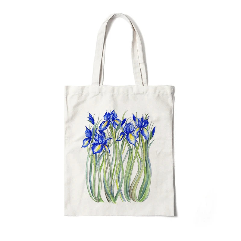 Kawaii Floral Canvas Tote 🌼💖 | Cute Eco-Friendly Shoulder Bag for School & Shopping 🌸✨
