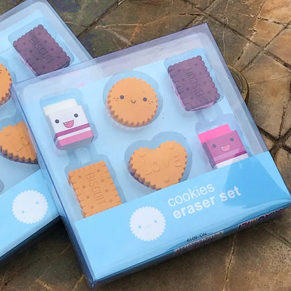 🐮✨ Cute Milk Box Erasers - 6pcs Adorable Cartoon Fun for School & Crafts! 🍪✏️