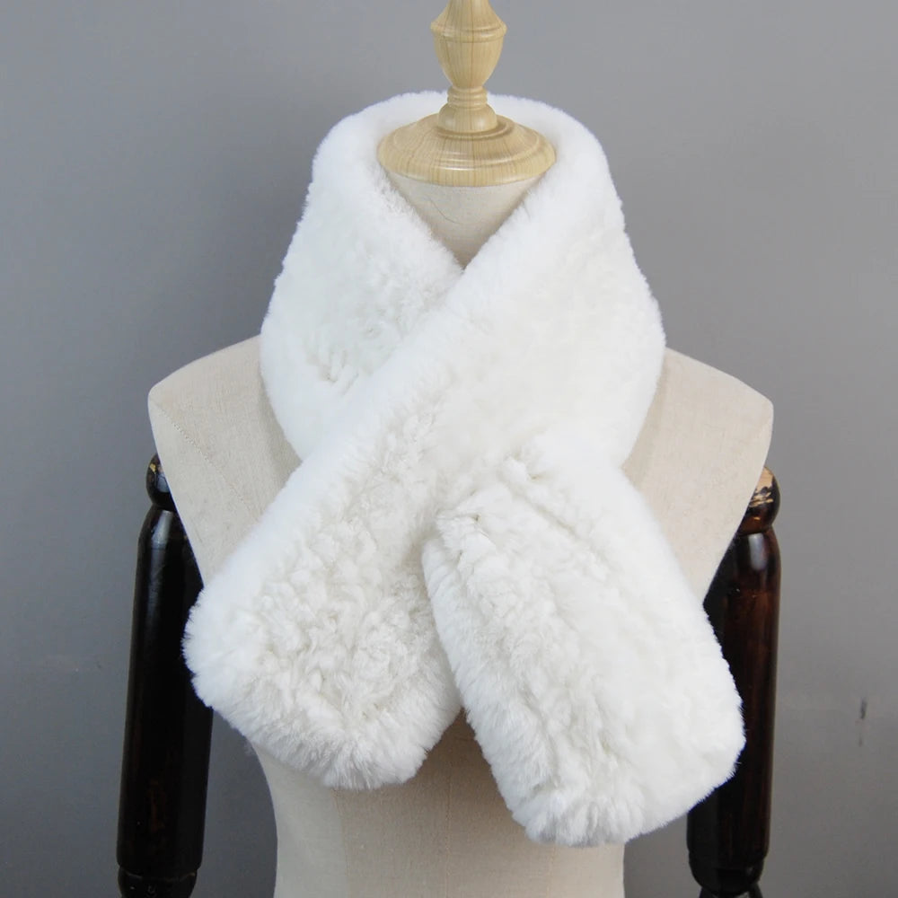 Lux Rex Rabbit Fur Scarf For Women Real Fur Warmth 🧣 Cozy Elegance ❄️