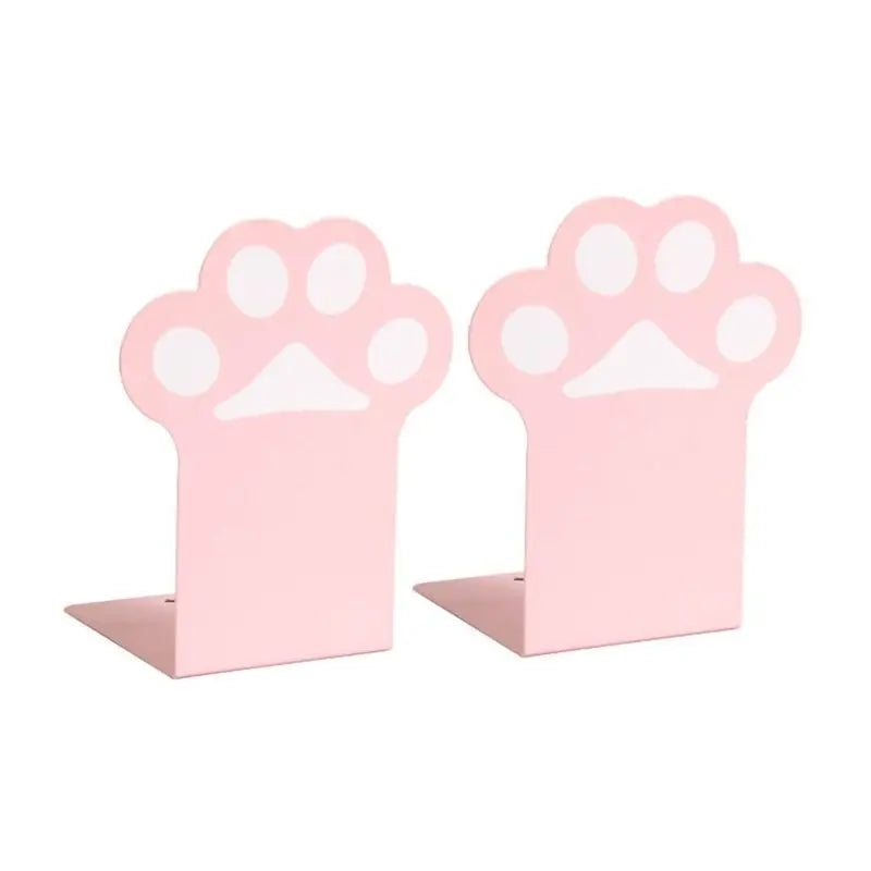 Kawaii Cat Paw Bookends 🐾 | 2pcs Anti-Skid Cute Book Organizer for Desktop 📚 | Adorable Korean Stationery Supplies 🌟