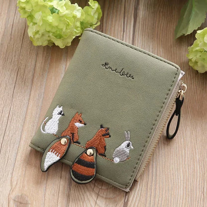 Kawaii Triple Fold Mini Wallet 🐾 | Cute Card Holder & Coin Purse for Girls 🎀✨