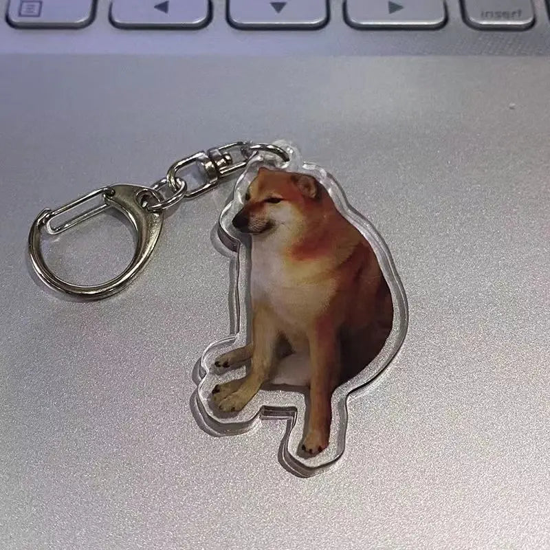 Kawaii Cheems Burger Keychain 🍔✨ | Cute Shiba Warrior Meme Accessory | Adorable Dog Lover Gift 🐾💖