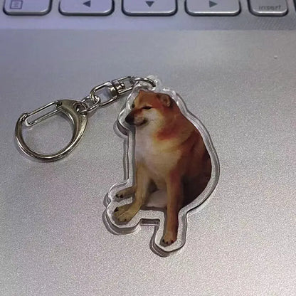 Kawaii Cheems Burger Keychain 🍔✨ | Cute Shiba Warrior Meme Accessory | Adorable Dog Lover Gift 🐾💖