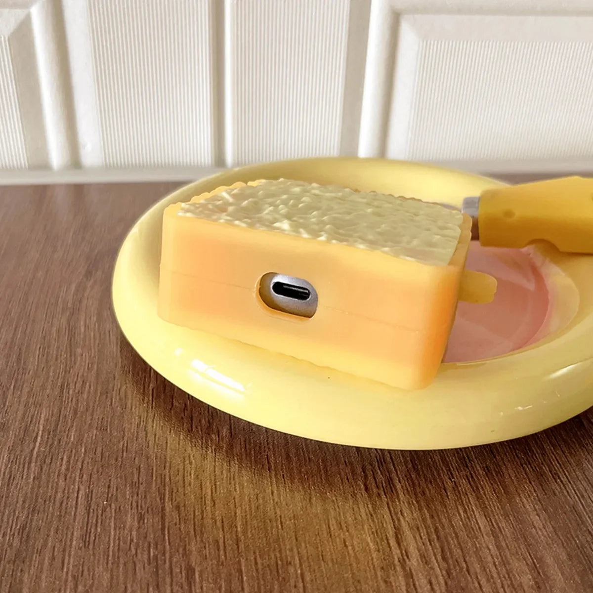 Kawaii Toast Silicone Earbud Case 🍞🎧 | Cute & Creative Headphone Cover with Keychain for Huawei FreeClip 🌟💕