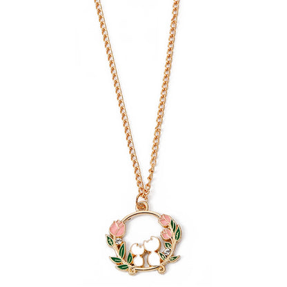 🐰✨ Adorable Sakura Bunny & Cat Pendant Necklace - Cute Charm for Trendy Ladies! 🌸💖 - Pixie Quill