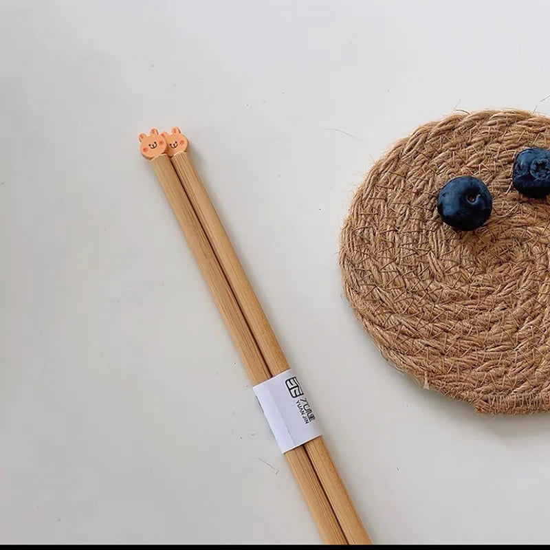 Bear-y Cute Bamboo Chopsticks 🐻🍣 - Delightful Dining Fun for All Ages! 🥢✨ - Pixie Quill