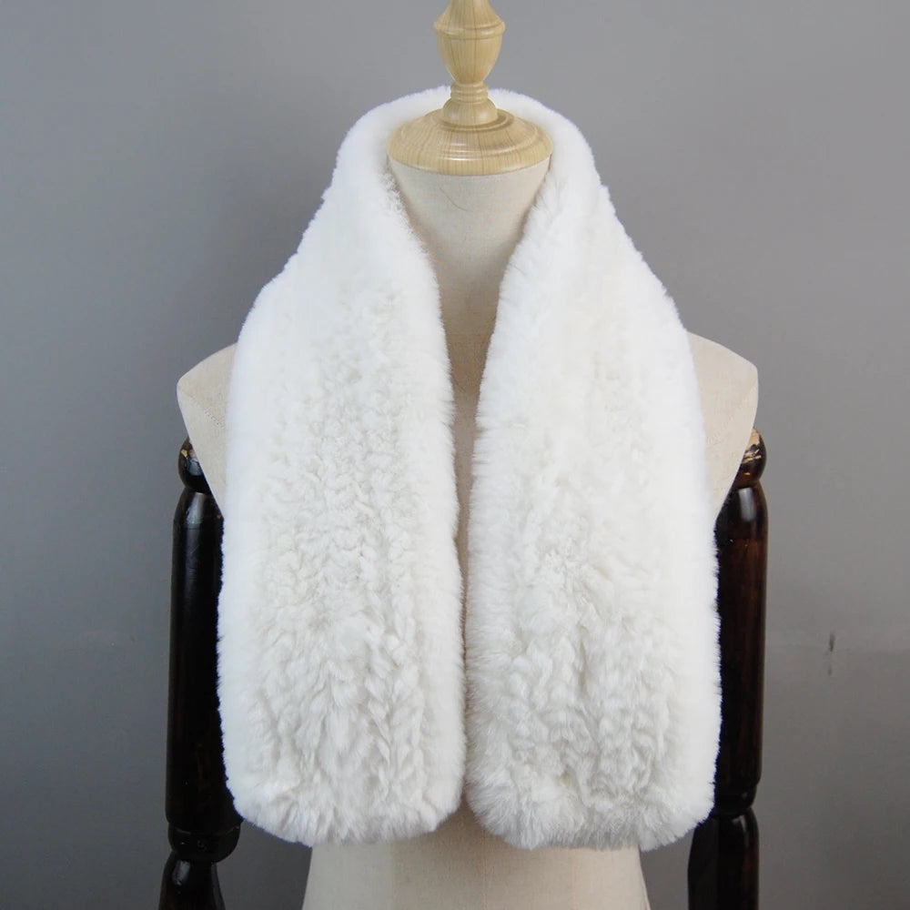 Lux Rex Rabbit Fur Scarf For Women Real Fur Warmth 🧣 Cozy Elegance ❄️