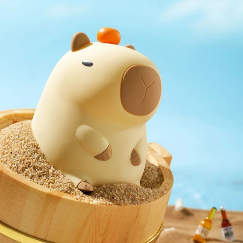 Kawaii Capybara Night Light 🌟✨ Dimmable Silicone Bedside Lamp for Kids 💖 USB Rechargeable & Playful Design 🦙💤