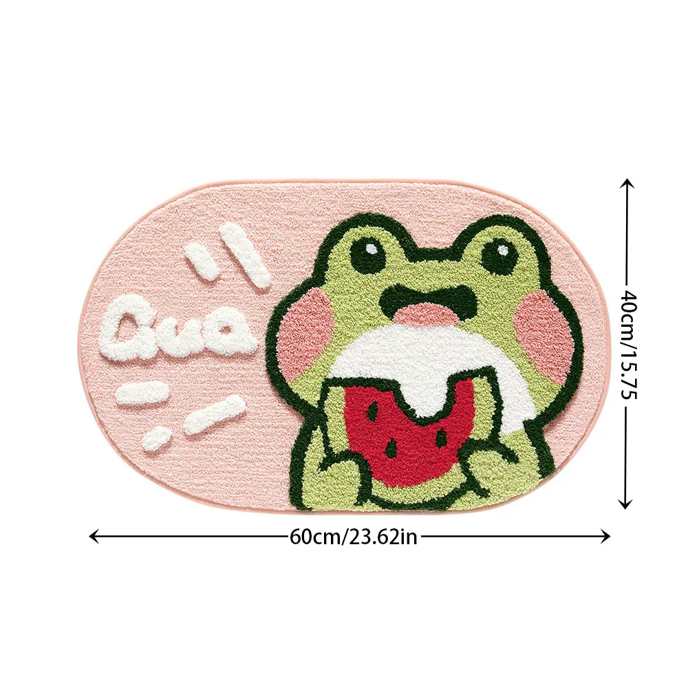 Kawaii Pink Frog Bath Mat 🐸✨ | Waterproof & Non-Slip Cartoon Carpet for Your Bathroom 🚿💕