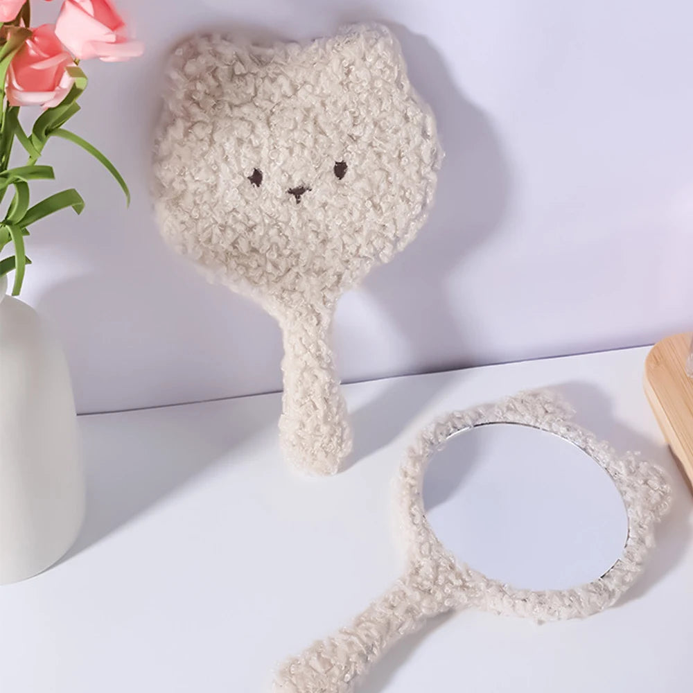 Adorable Plush Bear Handheld Mirror 🐻✨