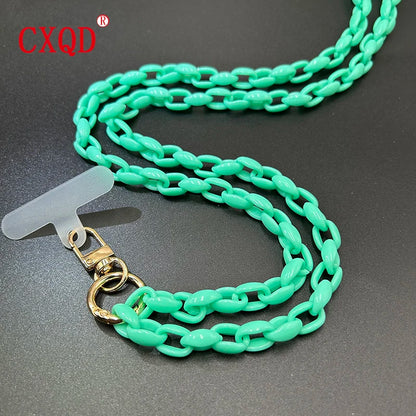 Cute 120cm Anti Lost Phone Lanyard Rope Colorful Acrylic Chain Gift Outdoor 🎀📱