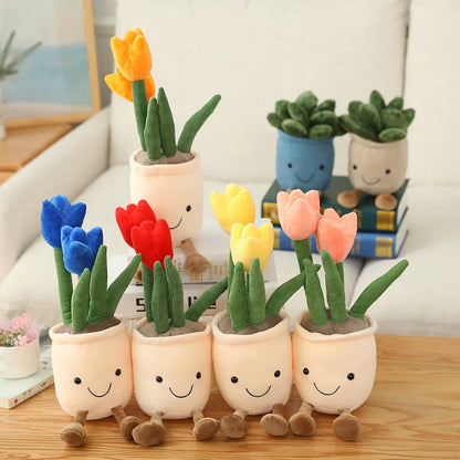 Kawaii Plush Succulent Doll 🌷🌼 - Adorable Tulip & Lily Of The Valley for Cozy Decor & Sweet Gifts 🎁✨