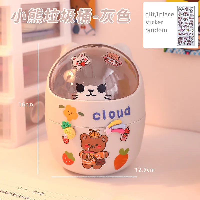 Kawaii Cartoon Makeup Organizer 🎀✨ - Creative Stationery Storage Box for Students & Office! 📚💖