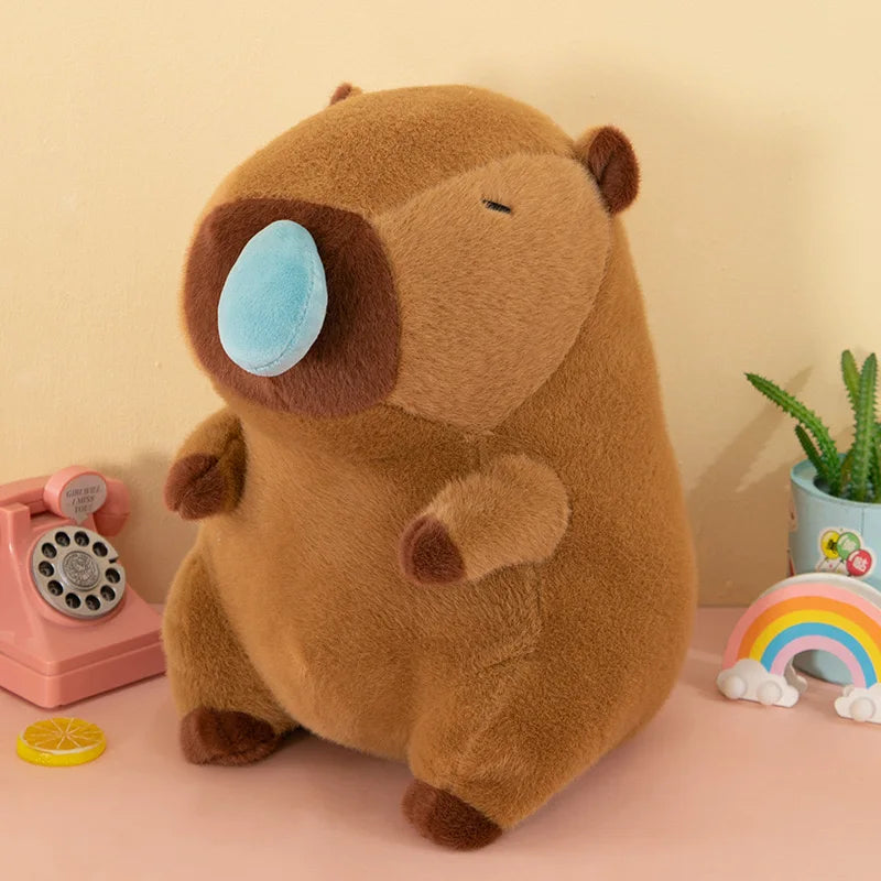 Adorable Capybara Plush Toy 🌸 | Soft Stuffed Animal with Lotus Flower 🌟 | Perfect Gift for Kids 🎁 | Kawaii White-face Monkey Doll 🐒