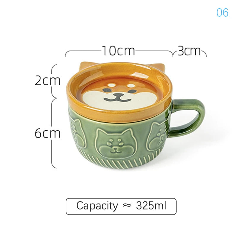 Adorable Capybara Mug with Lid 🐾 | Kawaii Ceramic Coffee Cup ☕ | Perfect Gift for Girls 🎁 | Fun Animal Design 🦙