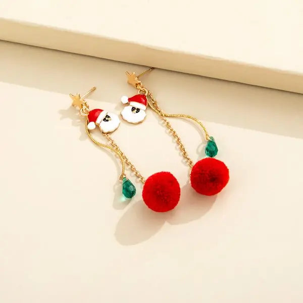 Christmas Red Bow Snowflake Drop Earrings For Women Long Party Jewelry Gift 🎀❄️✨