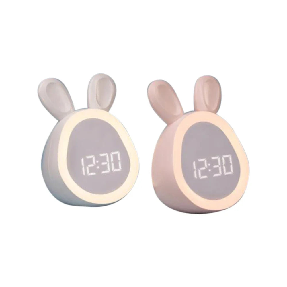 Kawaii Bunny LED Alarm Clock 🐰✨ | Adorable Night Light & Dimmable Display for Kids 🌙💤