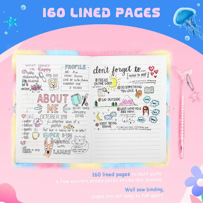 Kawaii Plush Secret Diary with Lock & Pen 🐾✨ Cute Cat Notebook for Girls - Perfect Christmas Gift! 🎁💖