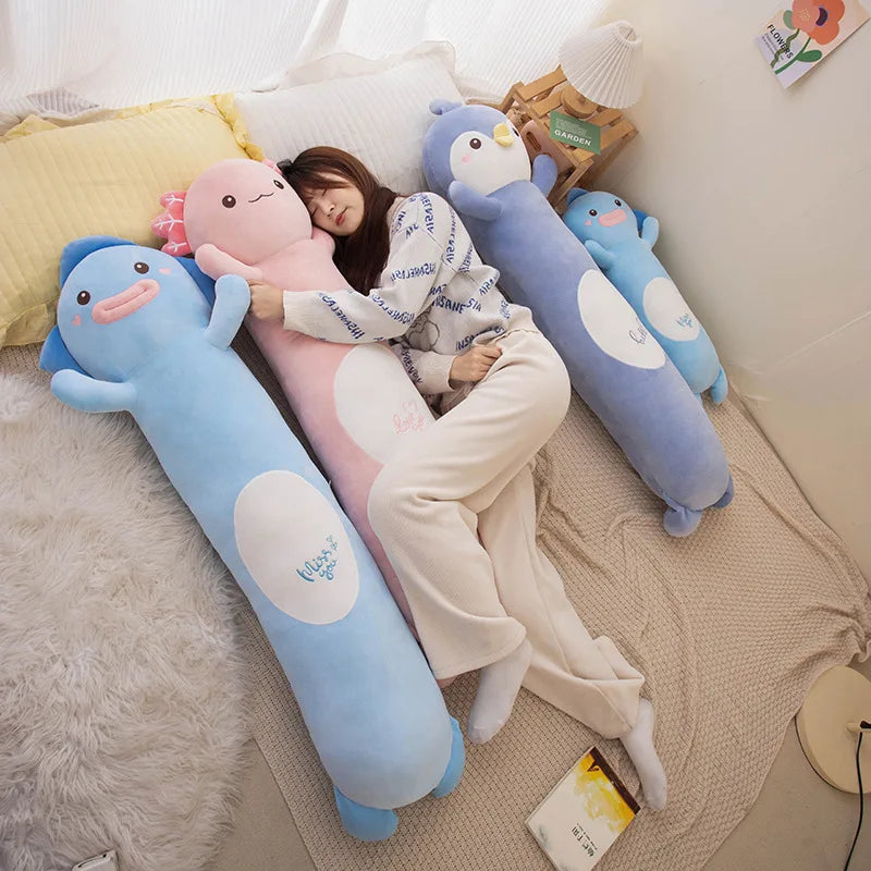 Kawaii Axolotl Plush Pillow 🐾 | Adorable Cartoon Cushion 🎀 | Perfect Gift for Birthdays & Xmas 🎉
