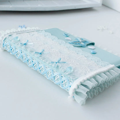 A5 Album Binder With Handmade Lace Embroidery Deco For Photocard Storage And Loose Leaf Pages 📷🎀