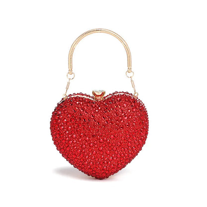 Sparkling Kawaii Heart-Shaped Crystal Clutch 🌟💖 | Rhinestone Evening Bag for Weddings & Parties 🎉✨