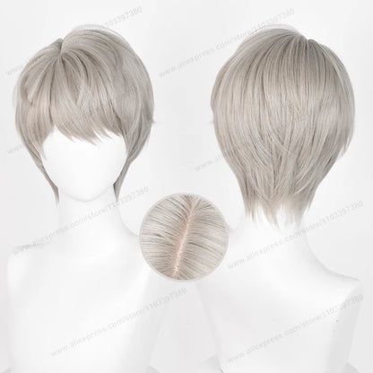 Kawaii Love & Deepspace Cosplay Wig 🌌✨ - 30cm Short Curly Hair, Heat Resistant Anime Wig for Halloween & Parties 🎉