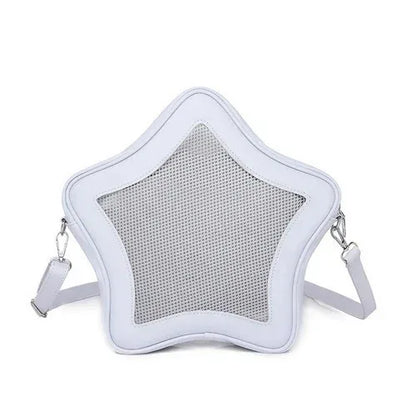 Y2K Cute Five Star Ita Bag Women Sweet Trend Crossbody Bag Popular Girl Transparent Bag Kawaii Personality Display Shoulder Bags