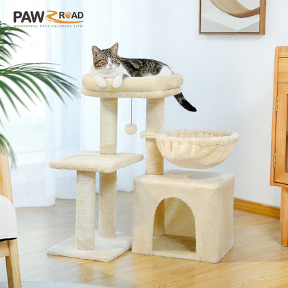 Whisker Wonderland Cat Tree Tower For Indoor Cats Grey Two Styles With Scratching Posts Hammock Top Perch 🐱🪵