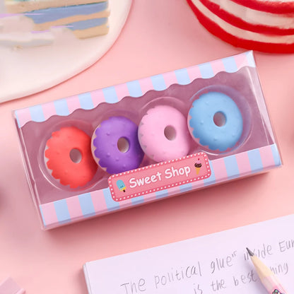 Kawaii Lollipop Ice Cream Erasers 🍭🍦 - Fun Rubber Pencil Erasers for Kids | Adorable Stationery Supplies!