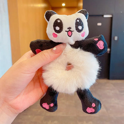 Kawaii Cute Cartoon Animal Hair Ties 🐾✨ - Adorable Plush Headbands for Kids, Safe & Stylish Hair Accessories!