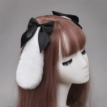 Lolita Bunny Ears Hairpin Cosplay Headwear For Women Anime Halloween 🐰🎀