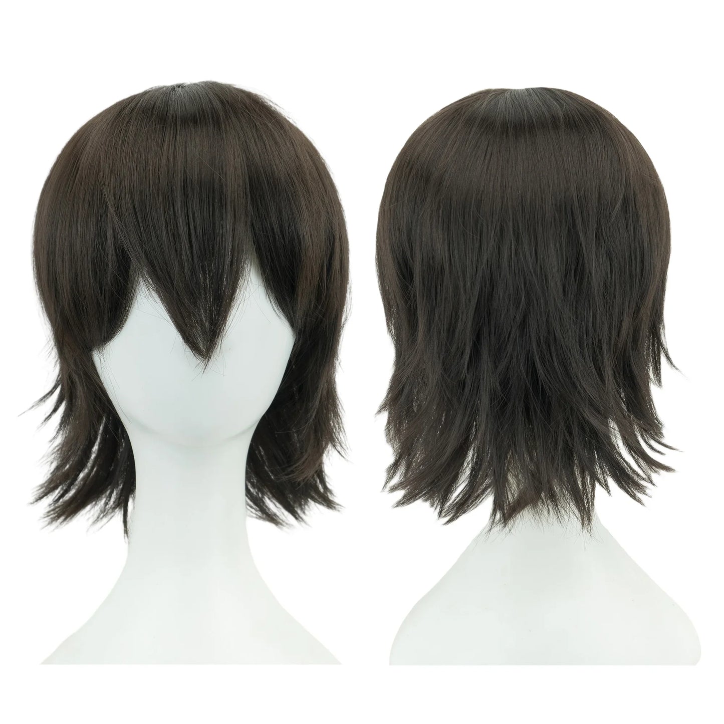 Synthetic Unisex 12 Inches Short Cosplay Bob Wig With Bangs Pink Blonde Orange Halloween Lolita Look 🎀✨