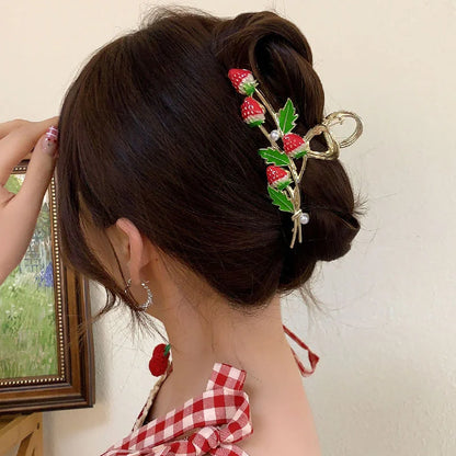 🌸✨ Sweet Floral Durian Hair Claw Clip - Adorable Ponytail Grabber for Trendy Girls! 🌼💖