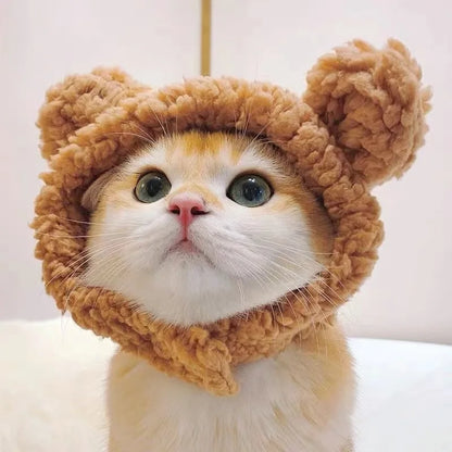 Adorable Feline Fantasy 🐾💖 Bear Plush Pet Hat for Purrfect Cosplay Fun!