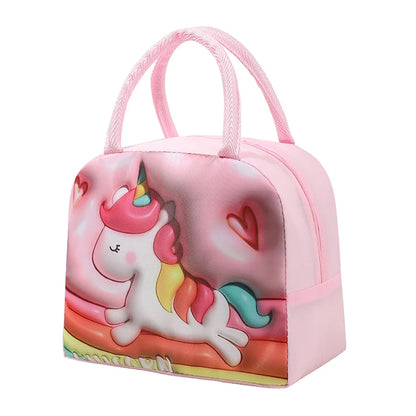 Kawaii 3D Animal Pattern Bento Bag 🐻🍱 | Large Capacity Insulated Lunch Tote for Kids & Adults 🌈✨