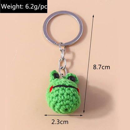 Kawaii Handmade Frog Keychain 🐸✨ | Cute Cartoon Knitted Animal Charms for Bags & Keys | Perfect Gift for All Ages 🎁