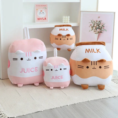 Cartoon Cat Milk Bottle Plushie 🐱💖 - Adorable Kitten Tail Cushion for Cozy Sofa Vibes! 🥛✨ - Pixie Quill