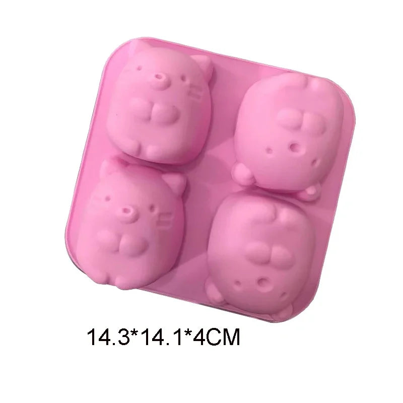 Cute Cartoon Animal Silicone Mold for Baking and Cupcake Topper 🐻🐭🐱🐷🦆