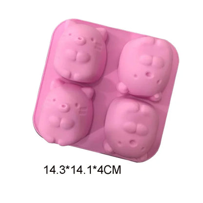 Cute Cartoon Animal Silicone Mold for Baking and Cupcake Topper 🐻🐭🐱🐷🦆