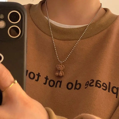 Adorable Plush Bear Pendant Necklace 🐻✨